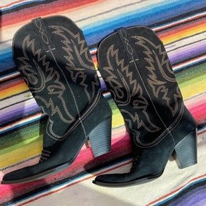 Wilson cowboy black leather boots size 6